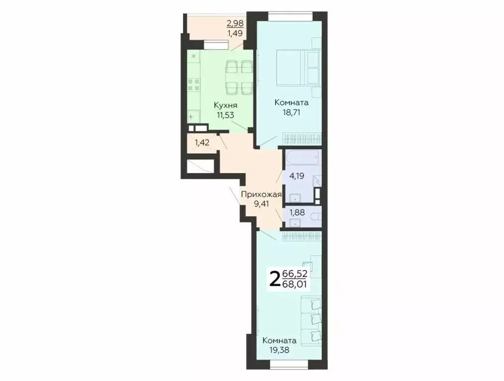 2-комнатная квартира: Воронеж, улица 45-й Стрелковой Дивизии, 113 ... - Фото 0