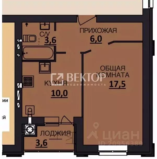 1-к кв. Ивановская область, Иваново ул. Ломоносова, 10 (40.7 м) - Фото 1