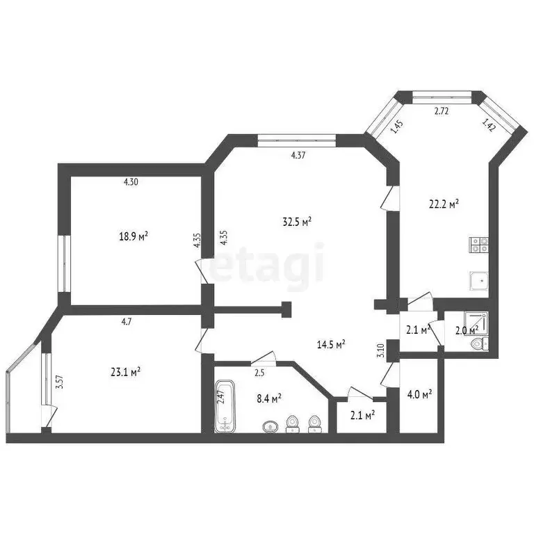 3-комнатная квартира: Анапа, улица Ленина, 211 (130 м) - Фото 0