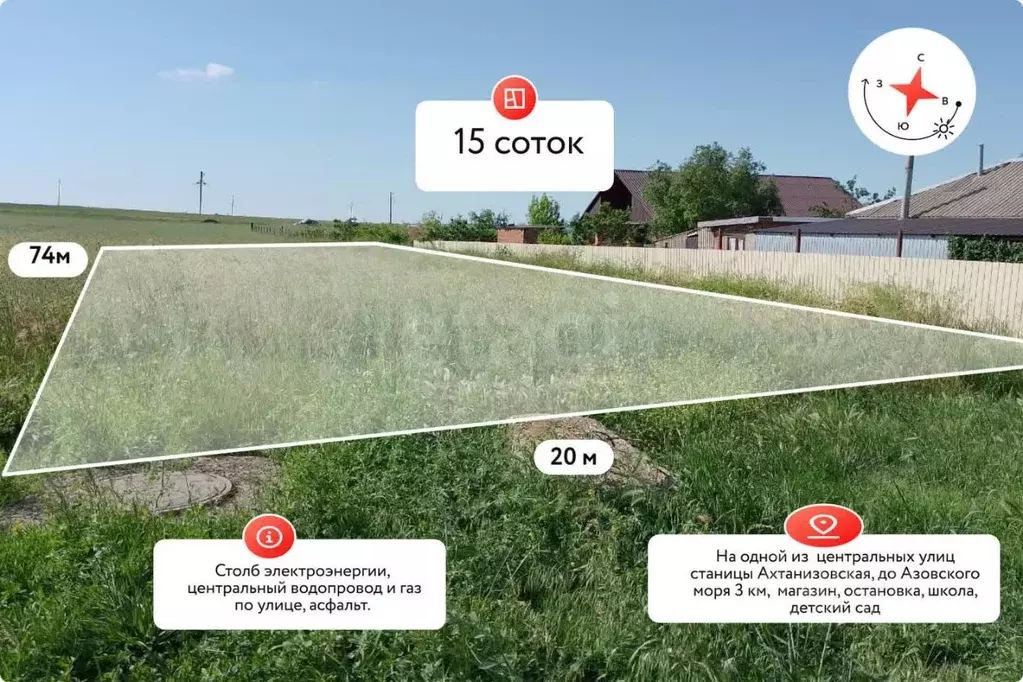 Участок в Краснодарский край, Темрюкский район, Ахтанизовская ст-ца ... - Фото 1