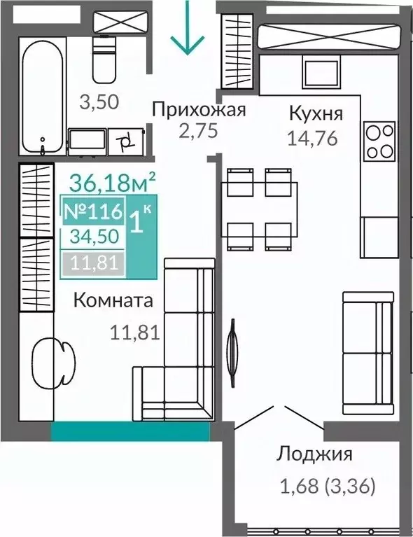 1-к кв. Крым, Симферополь Крымская роза мкр, Абрикос жилой комплекс ... - Фото 0