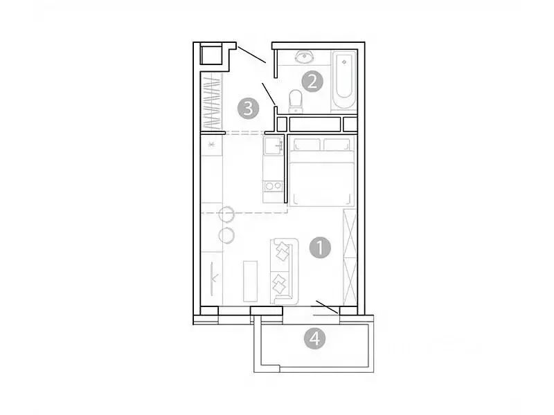 1-к кв. Забайкальский край, Чита 1-я Коллективная ул., 6 СТР (30.24 м) - Фото 1