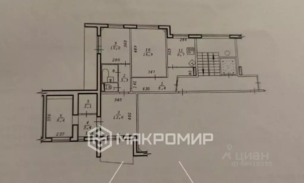 Квартира, 4 комнаты, 79.5 м - Фото 1