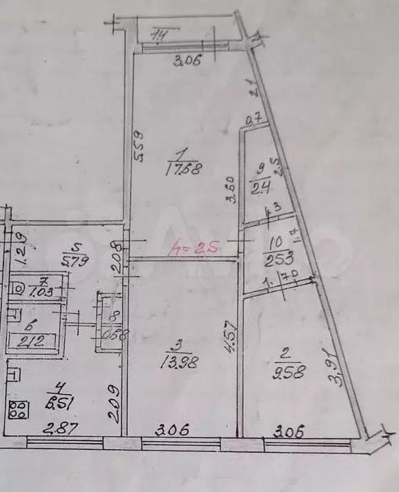 3-к. квартира, 63 м, 4/5 эт. - Фото 0