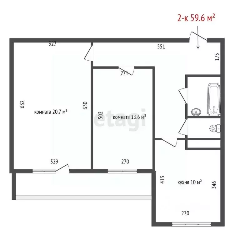 2-к кв. Свердловская область, Екатеринбург ул. Краснолесья, 16к2 (59.6 ... - Фото 1
