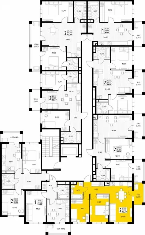 2-комнатная квартира: Сукко, жилой комплекс Кипарис (52.6 м) - Фото 1