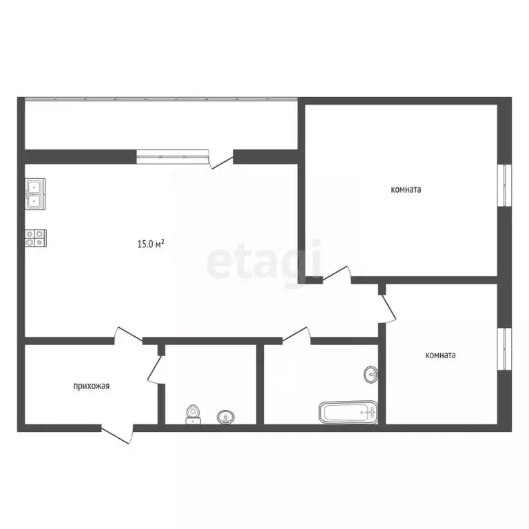 2-к кв. Ханты-Мансийский АО, Ханты-Мансийск ул. Строителей, 119 (54.3 ... - Фото 2