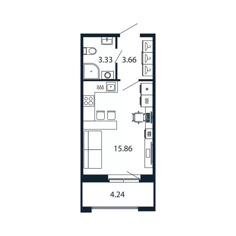 Квартира-студия: Новоселье, Центральная улица, 30к1 (22.7 м) - Фото 1