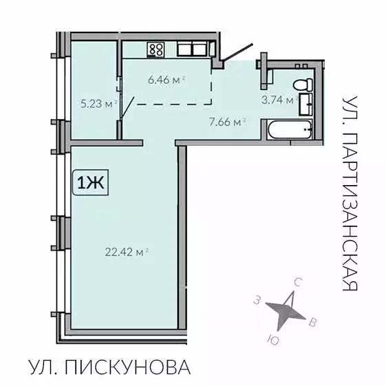 1-к кв. Иркутская область, Иркутск Байкальская ул., 91 (45.34 м) - Фото 0