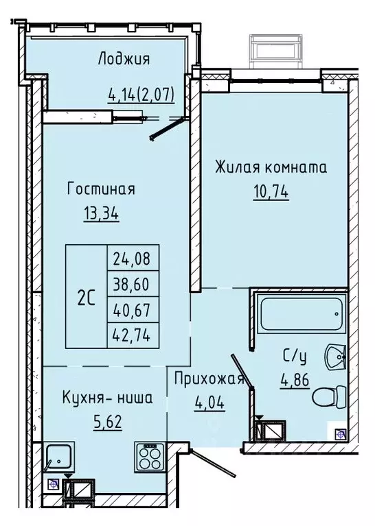 1-к кв. Ростовская область, Ростов-на-Дону ул. Текучева, 370/3 (40.67 ... - Фото 0