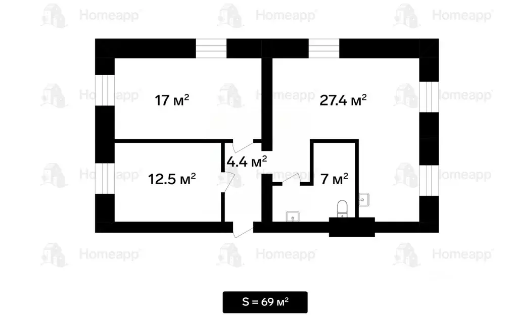 3-к кв. Москва ул. Климашкина, 15 (67.0 м) - Фото 1