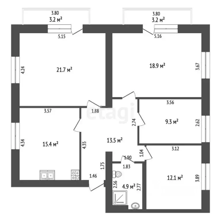 4-к кв. Краснодарский край, Анапа ул. Гоголя, 249А (100.0 м) - Фото 2