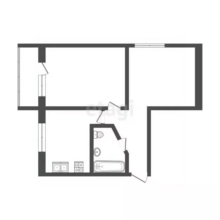 2-к кв. Ханты-Мансийский АО, Сургут ул. Бажова, 1 (36.7 м) - Фото 1