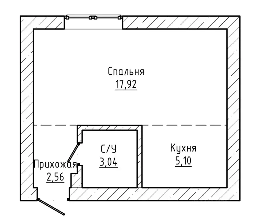 Студия Кабардино-Балкария, Нальчик ул. Хужокова (25.0 м) - Фото 2
