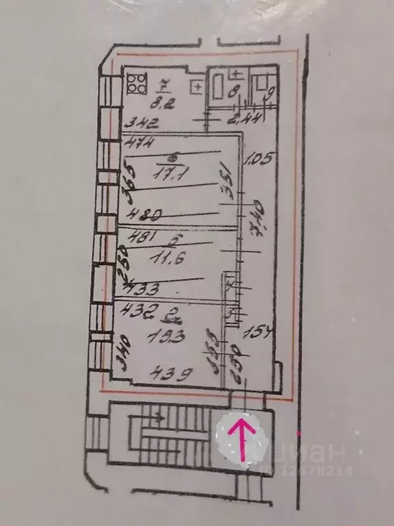 3-к кв. Санкт-Петербург ул. Декабристов, 10 (70.5 м) - Фото 2