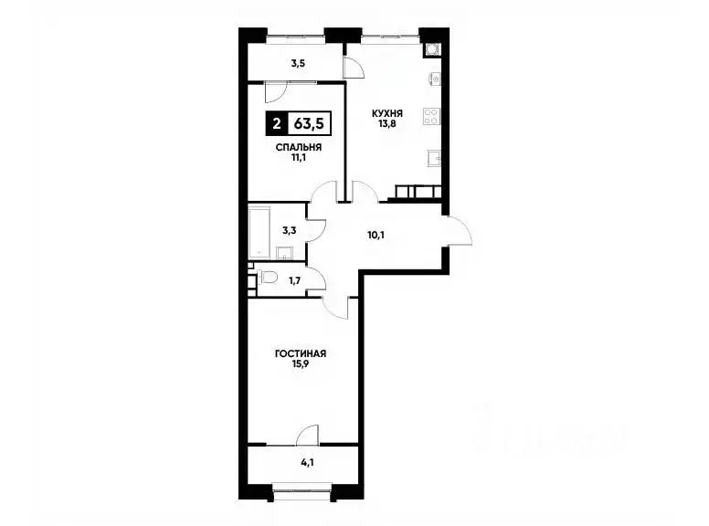 2-к кв. Ставропольский край, Ставрополь ул. Андрея Голуба, 14 (63.5 м) - Фото 0