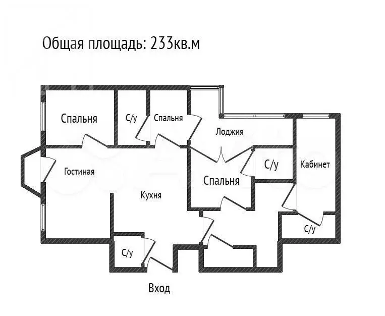 5-к. квартира, 233 м, 7/8 эт. - Фото 0