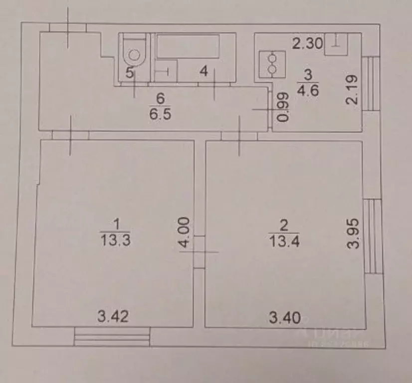 2-к кв. Тверская область, Тверь ул. Хромова, 16 (41.0 м) - Фото 2