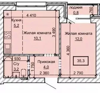 2-к кв. Алтайский край, Барнаул ул. Анатолия (35.3 м) - Фото 1