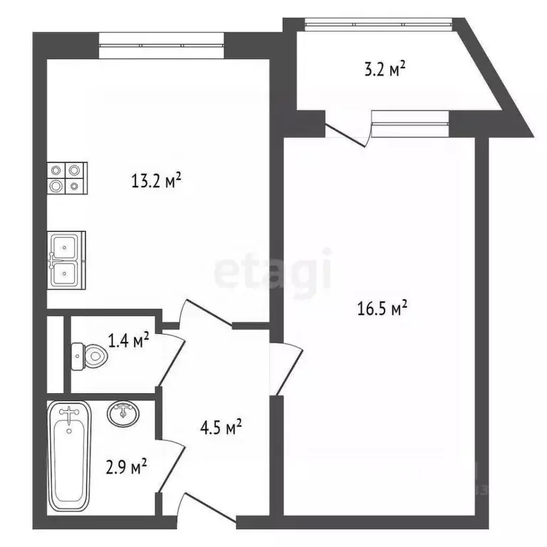 1-к кв. Ленинградская область, Всеволожский район, Колтушское ... - Фото 2