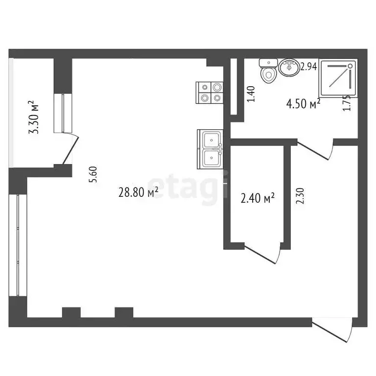 Квартира-студия: Туапсе, улица Калараша, 80к3 (35.7 м) - Фото 0