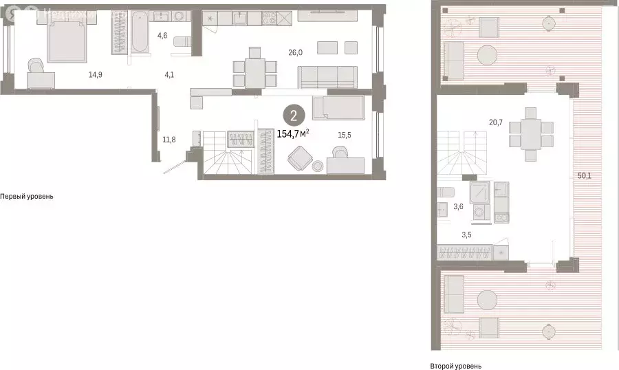 2-комнатная квартира: Тюмень, Мысовская улица, 26к2 (156.98 м) - Фото 1