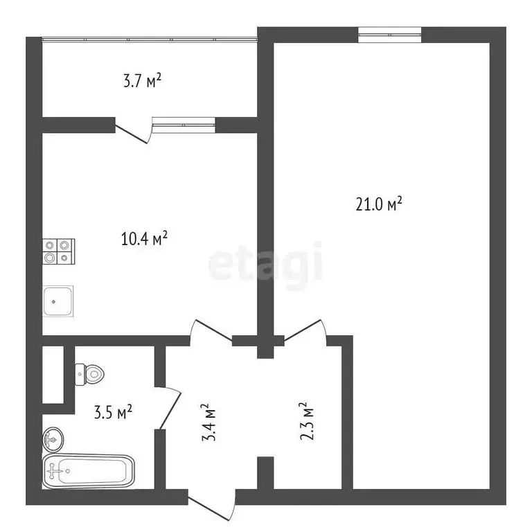 1-комнатная квартира: Воронеж, улица Артамонова, 34Ж (42.5 м) - Фото 0
