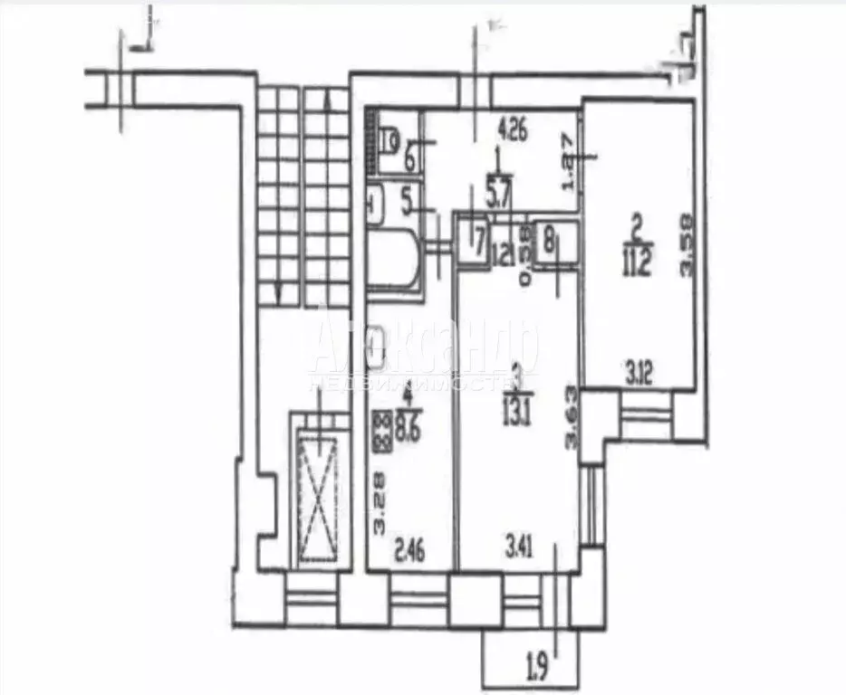 2-комнатная квартира: Санкт-Петербург, проспект Тореза, 38к1 (43 м) - Фото 1