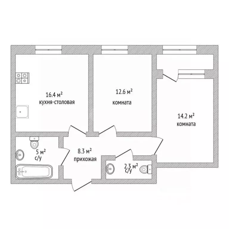 2-к кв. Нижегородская область, Нижний Новгород Большая Печерская ул., ... - Фото 2