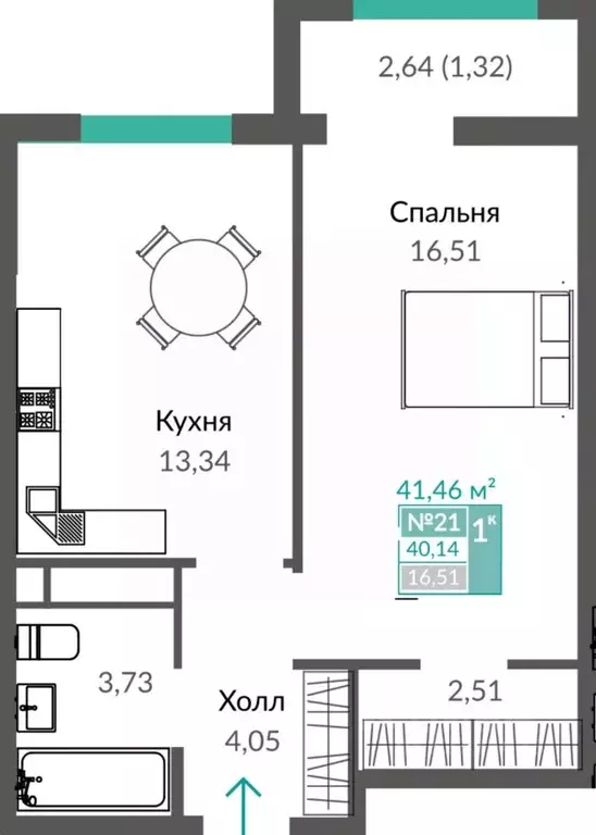 1-к кв. Крым, Симферополь просп. Александра Суворова (41.46 м) - Фото 0