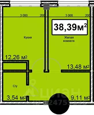 1-к кв. Ставропольский край, Ессентуки ул. Благодатная, 24 (38.39 м) - Фото 0