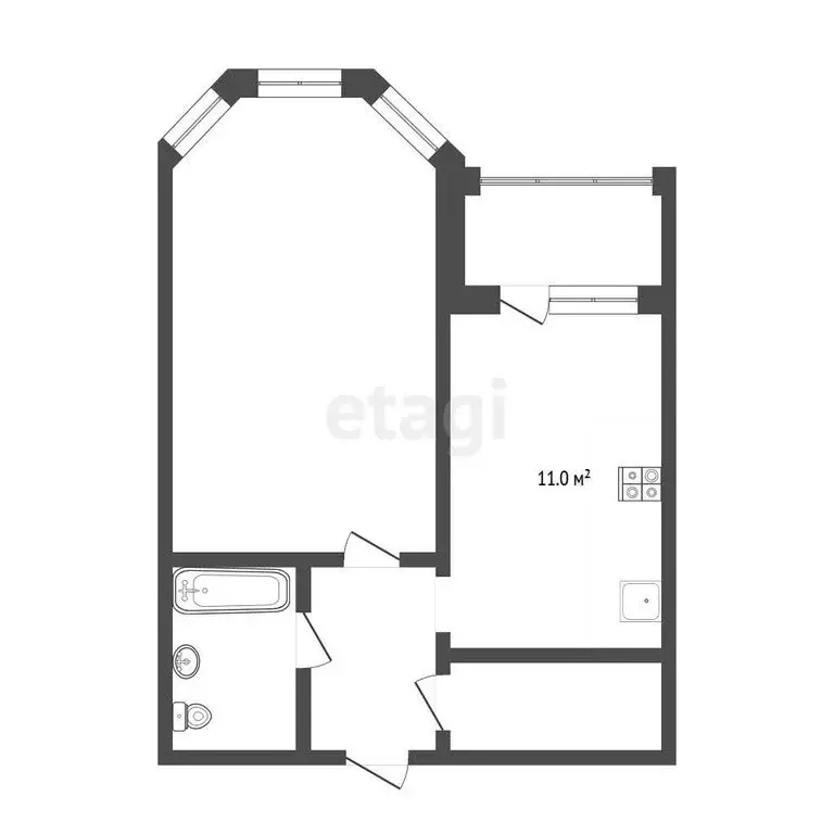 1-комнатная квартира: Тюмень, улица Циолковского, 9к1 (49.6 м) - Фото 1