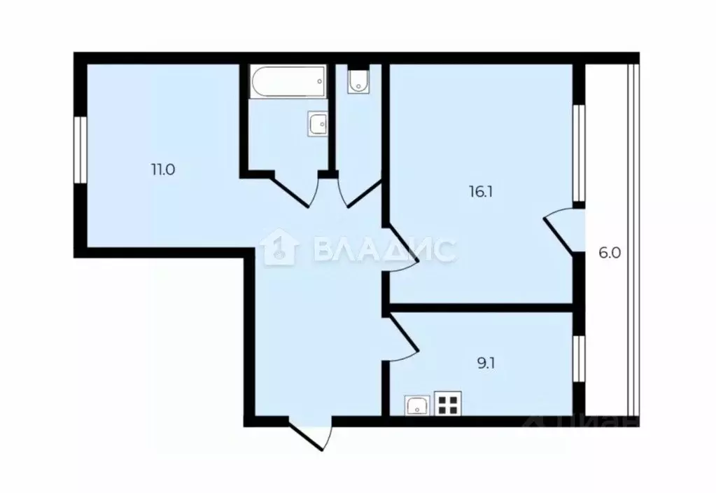 2-к кв. Владимирская область, Собинский муниципальный округ, с. ... - Фото 2