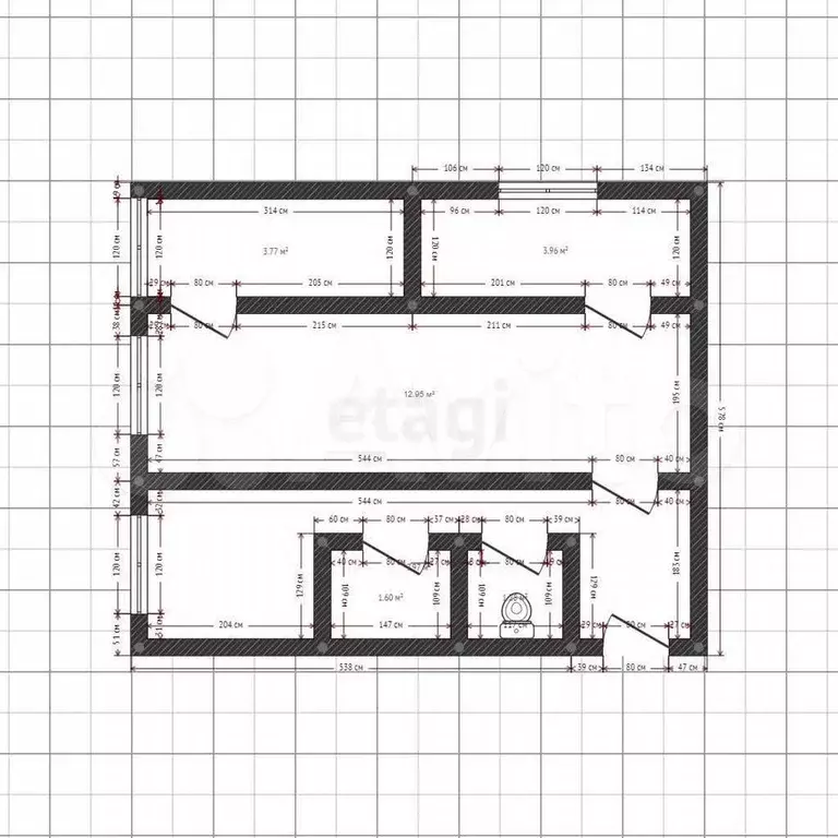 3-к. квартира, 48,9 м, 3/5 эт. - Фото 0