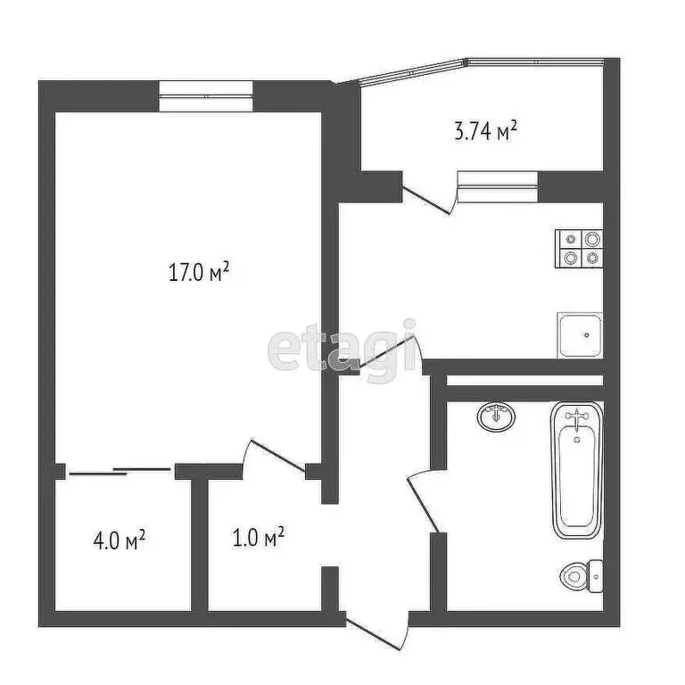 1-комнатная квартира: Тюмень, улица Константина Посьета, 11 (41.1 м) - Фото 1
