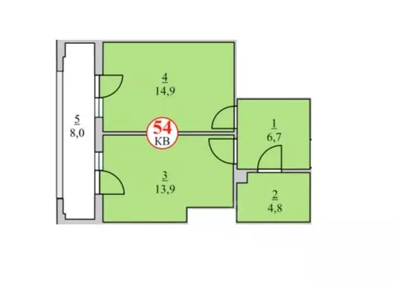2-к кв. Крым, Ялта ул. Щорса, 10В (48.3 м) - Фото 2