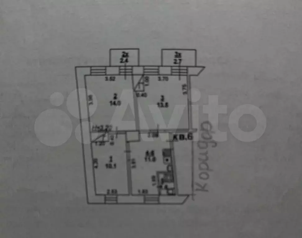 3-к. квартира, 50 м, 3/3 эт. - Фото 0