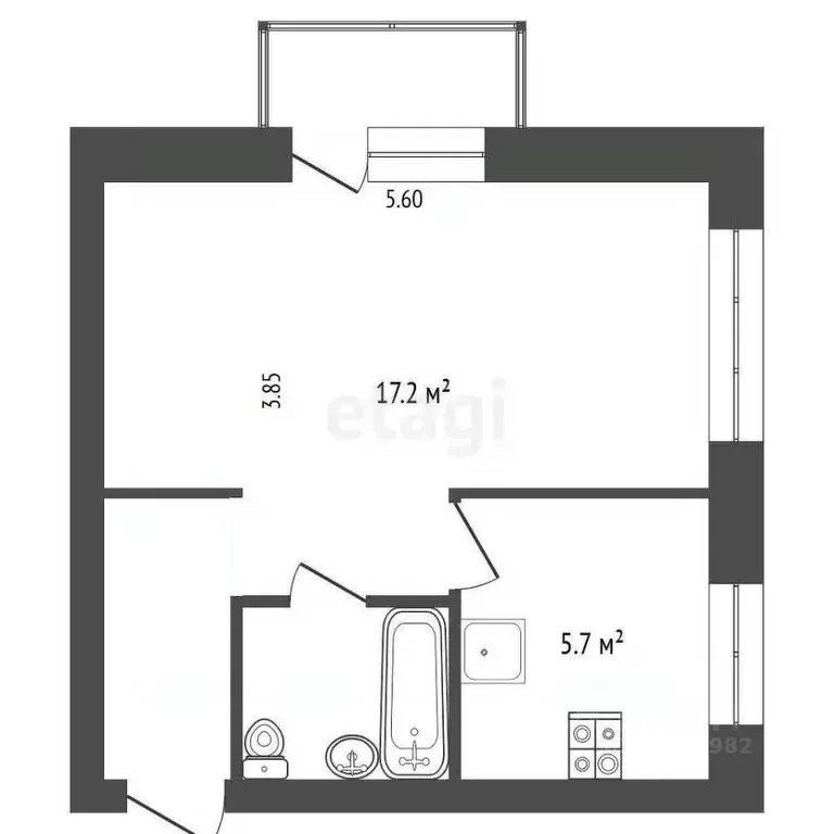 1-к кв. Камчатский край, Петропавловск-Камчатский ул. Горького, 4А ... - Фото 2