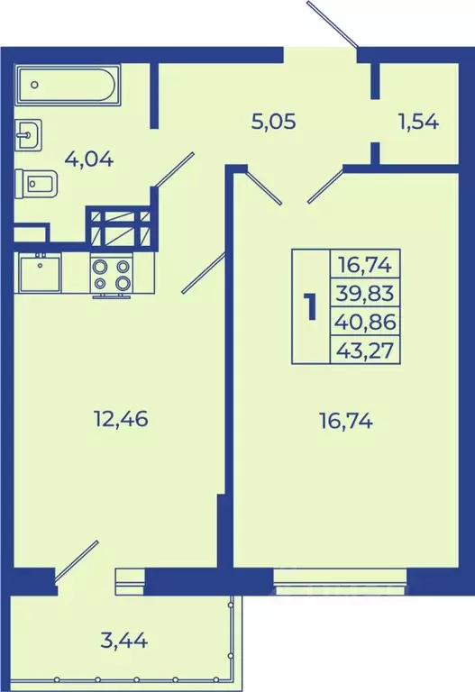 1-к кв. Ростовская область, Новочеркасск  (43.27 м) - Фото 1
