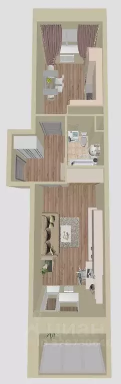 1-к кв. Московская область, Домодедово Востряково мкр, ул. Ледовская, ... - Фото 2