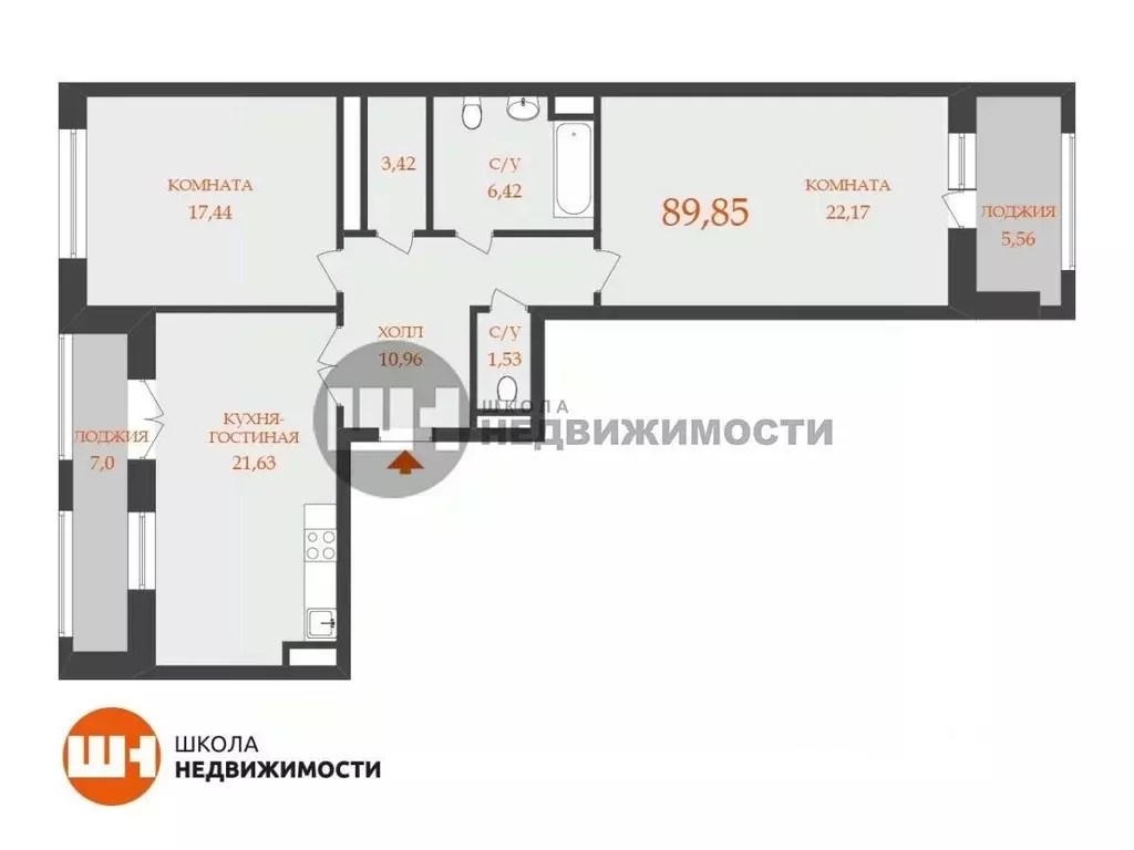 2-к кв. Санкт-Петербург Петровский просп., 22к2 (89.85 м) - Фото 2