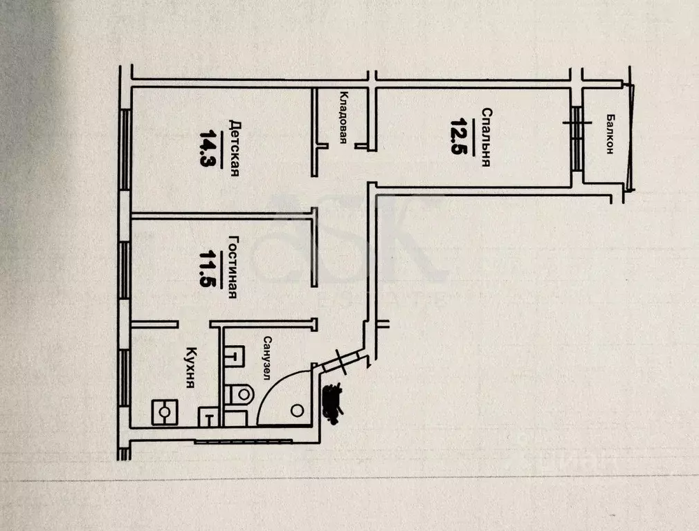 3-к кв. Москва Ленинградское ш., 9К3 (57.9 м) - Фото 1