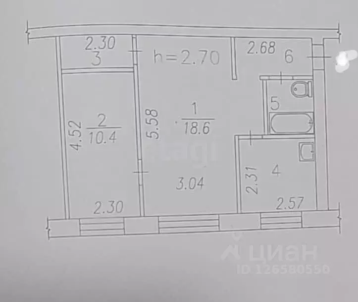 2-к кв. Кемеровская область, Новокузнецк ул. Лазо, 28 (43.4 м) - Фото 1