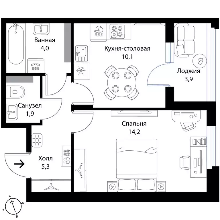 1-комнатная квартира: Ленинградская область, Ломоносовский район, ... - Фото 0