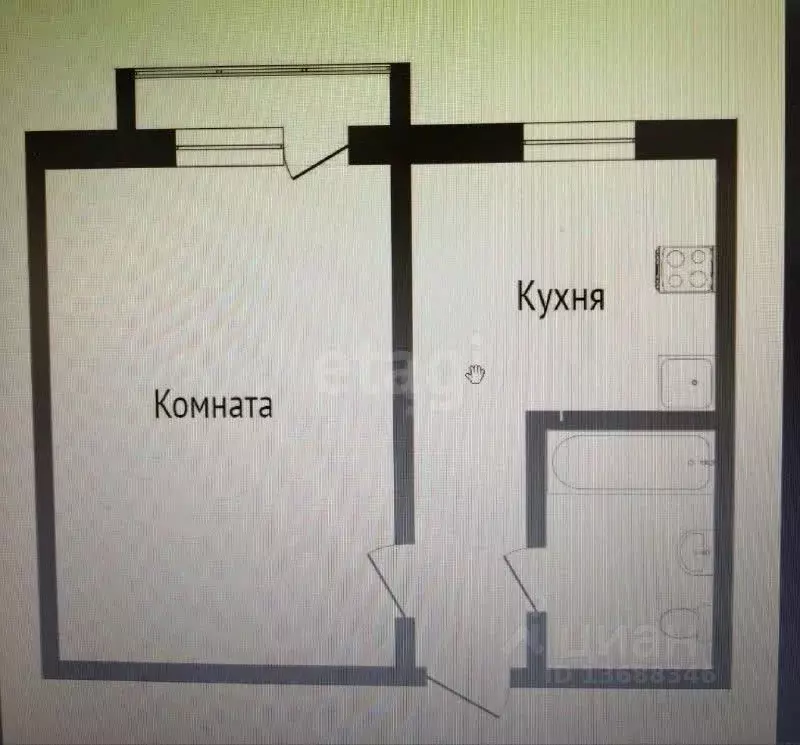 1-к кв. Хабаровский край, Комсомольск-на-Амуре ул. Кирова, 26 (33.9 м) - Фото 2