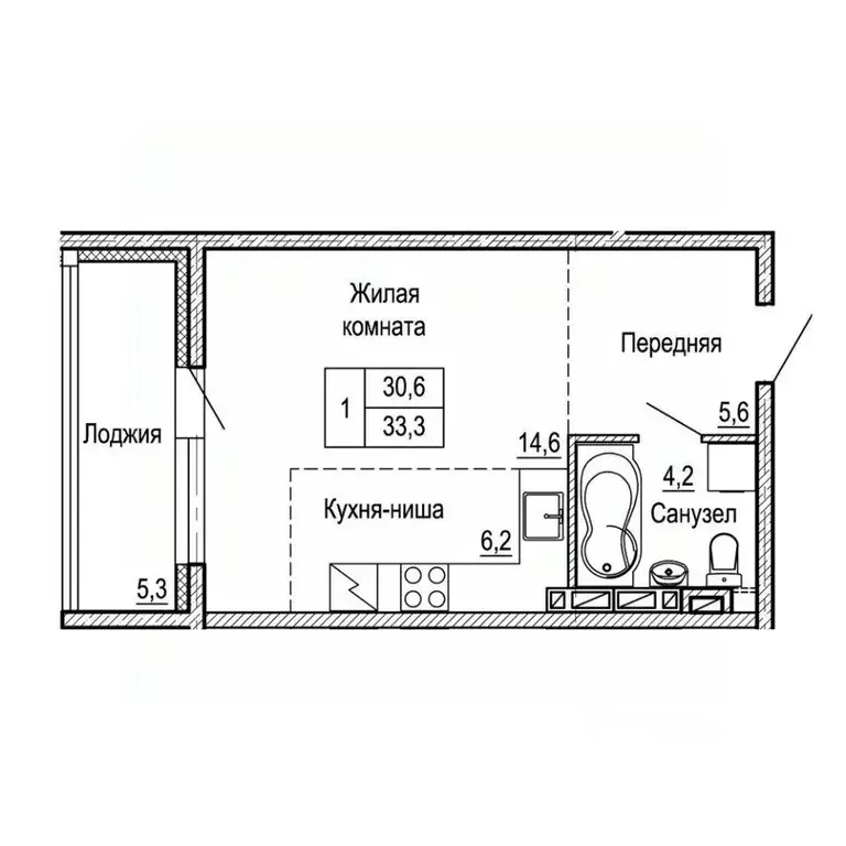 1-к кв. Приморский край, Владивосток На Черняховского жилой квартал,  ... - Фото 0