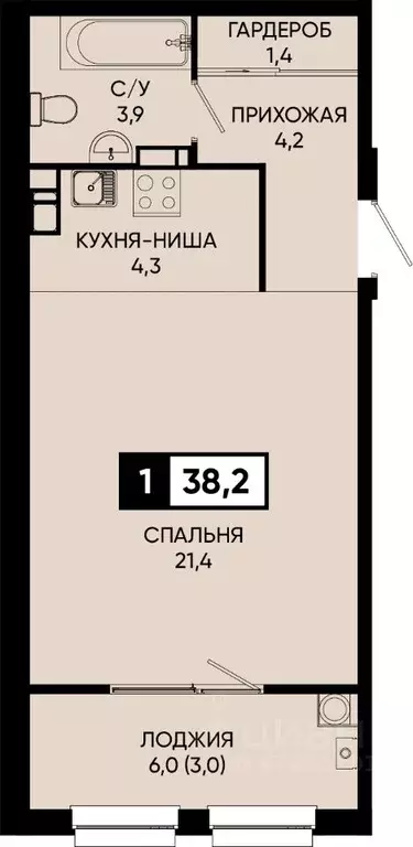 1-к кв. Ставропольский край, Кисловодск городской округ, пос. ... - Фото 1