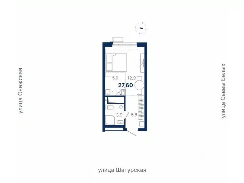 Студия Свердловская область, Екатеринбург ул. Шатурская (27.6 м) - Фото 0