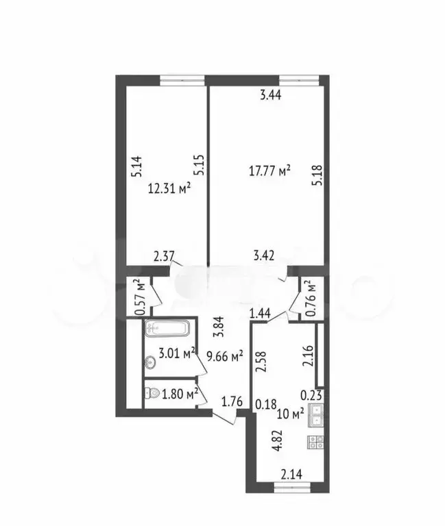 2-комнатная квартира: Санкт-Петербург, Боровая улица, 36-38 (56.3 м) - Фото 1