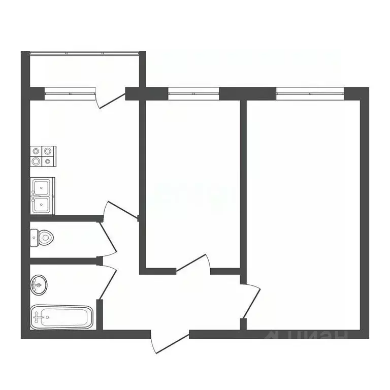 2-к кв. Москва Новочеркасский бул., 42 (58.1 м) - Фото 2